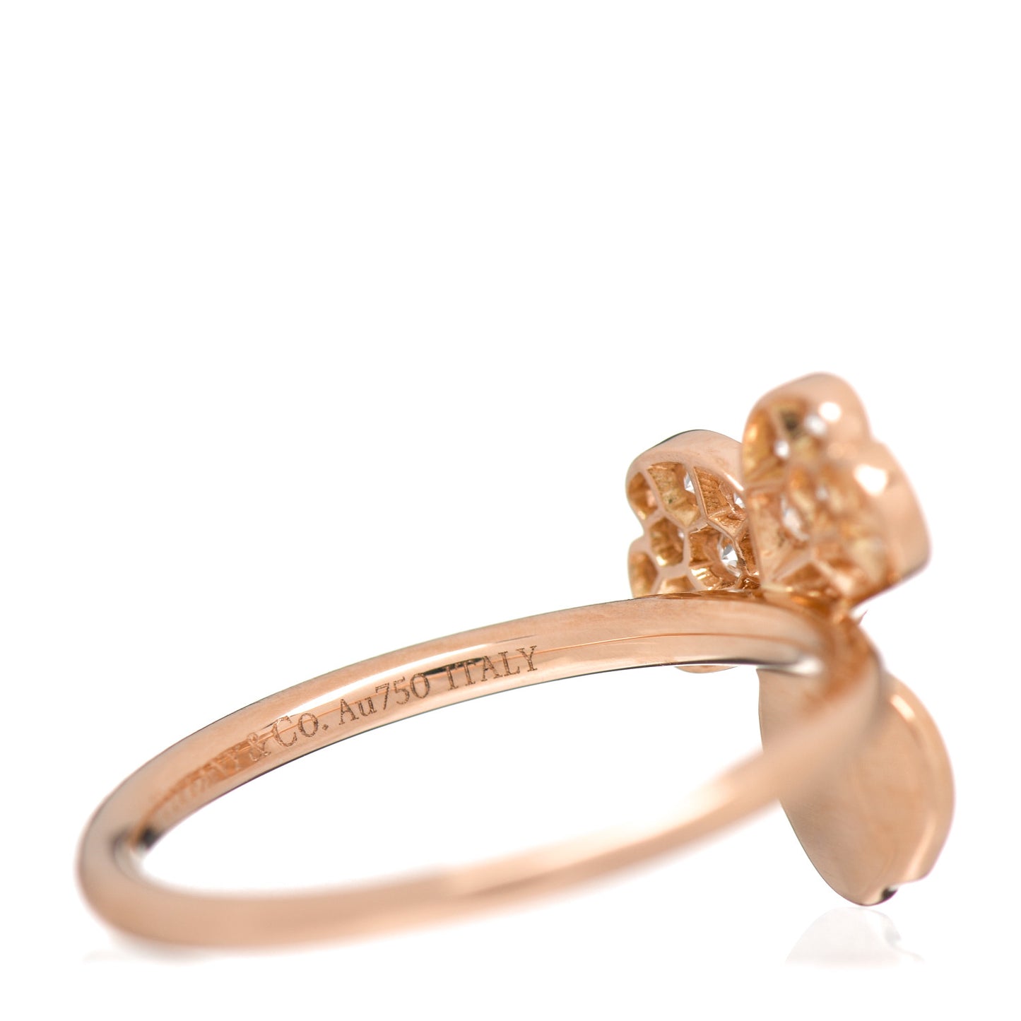 18K Rose Gold Diamond Paper Flowers Ring 49 5