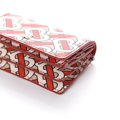 Burberry Calfskin Monogram Jessie Chain Card Case Vermillion 7 of 7
