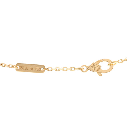 Van Cleef & Arpels 18K Yellow Gold Mother of Pearl Vintage Alhambra Pendant Necklace 4 of 6