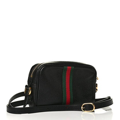 Gucci Calfskin Web Mini Ophidia Shoulder Bag Black 2 of 8