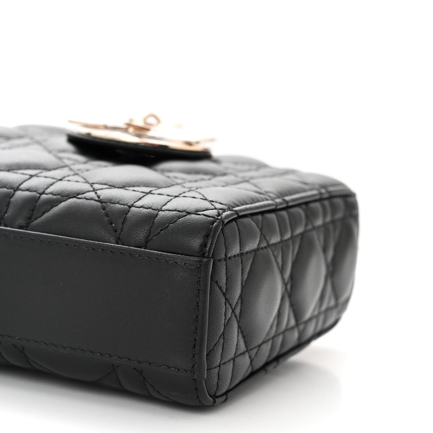 Lambskin Cannage Medium Lady D-Joy Black
