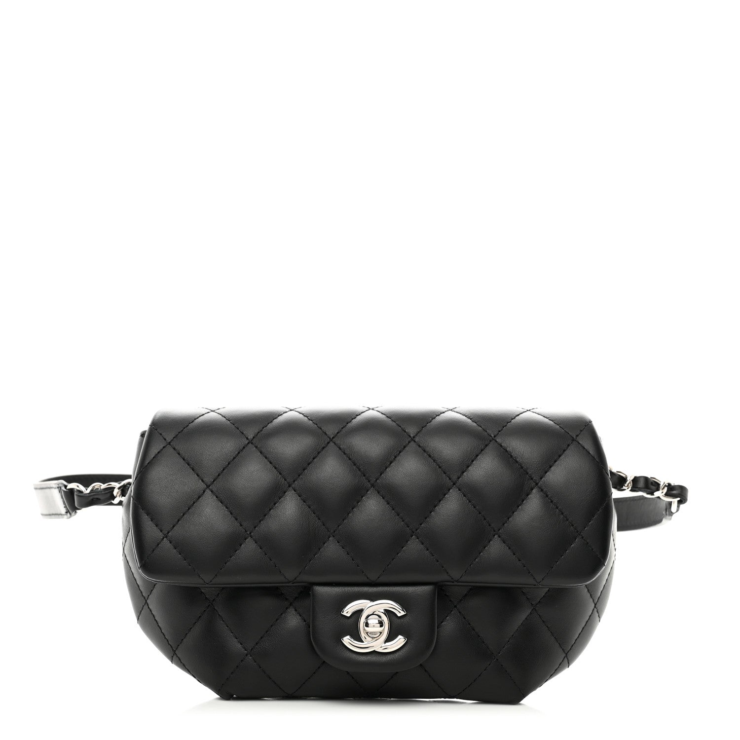 Chanel Calfskin Quilted CC Uniform Flap Belt Bag Black 1 of 11