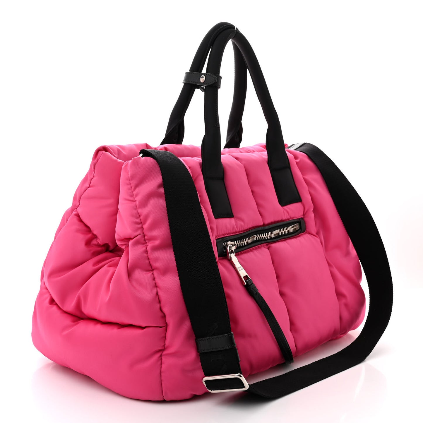 Tessuto Nylon Bomber Tote Fuxia