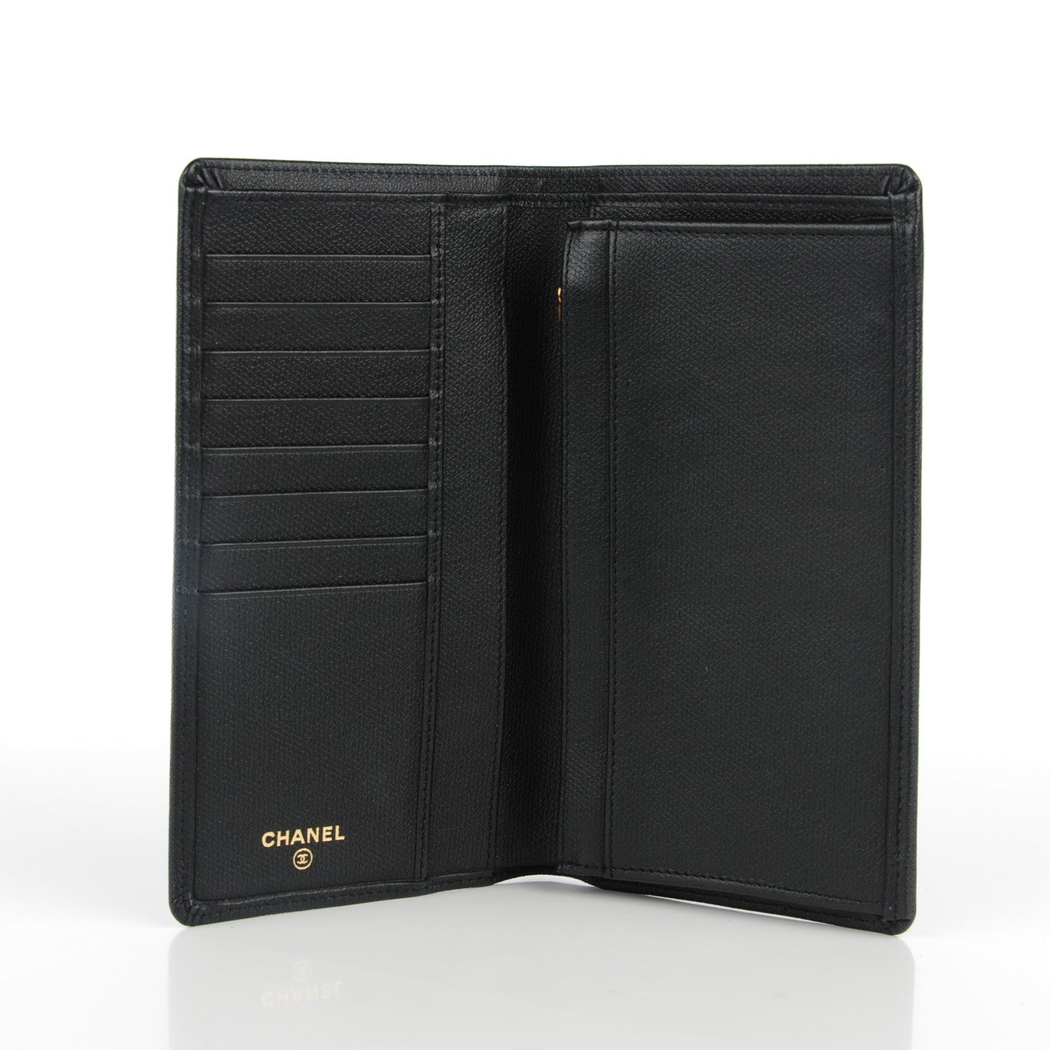 Chanel Grained Calfskin CC Button Yen Wallet Black 5 of 9