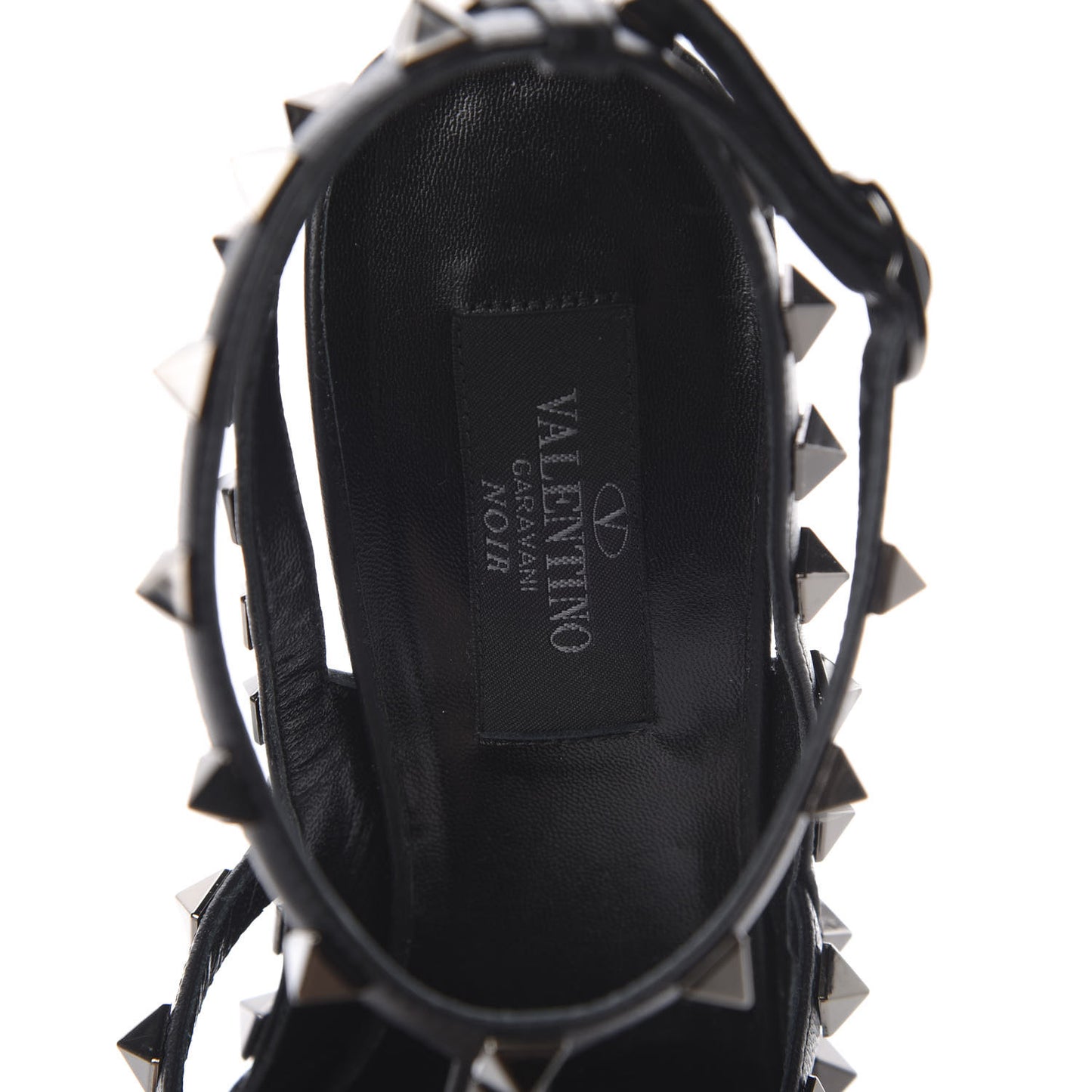 Nappa Rockstud Ankle Strap Pumps 38 Black