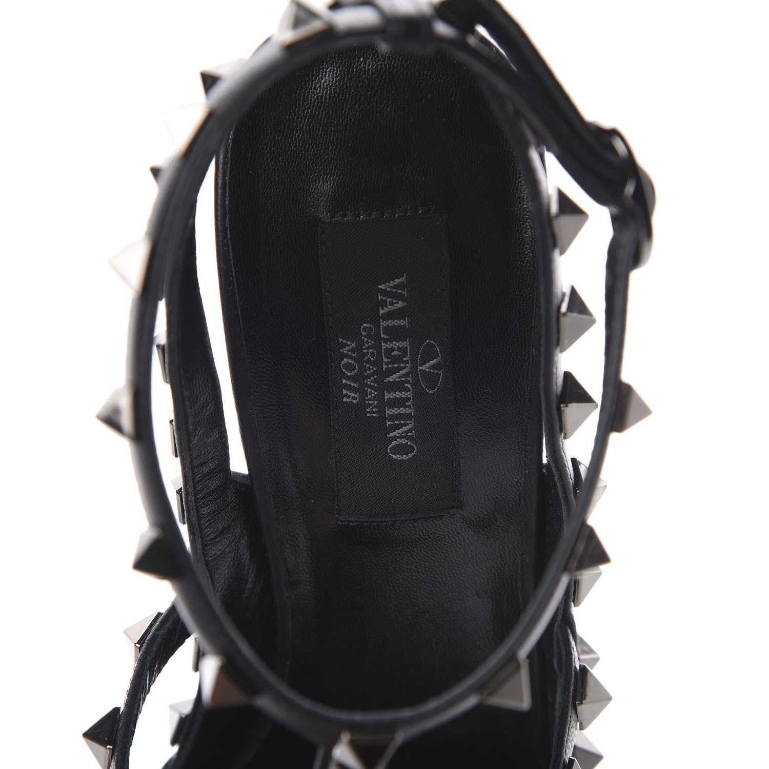 Valentino Garavani Nappa Rockstud Ankle Strap Pumps 38 Black 6 of 7
