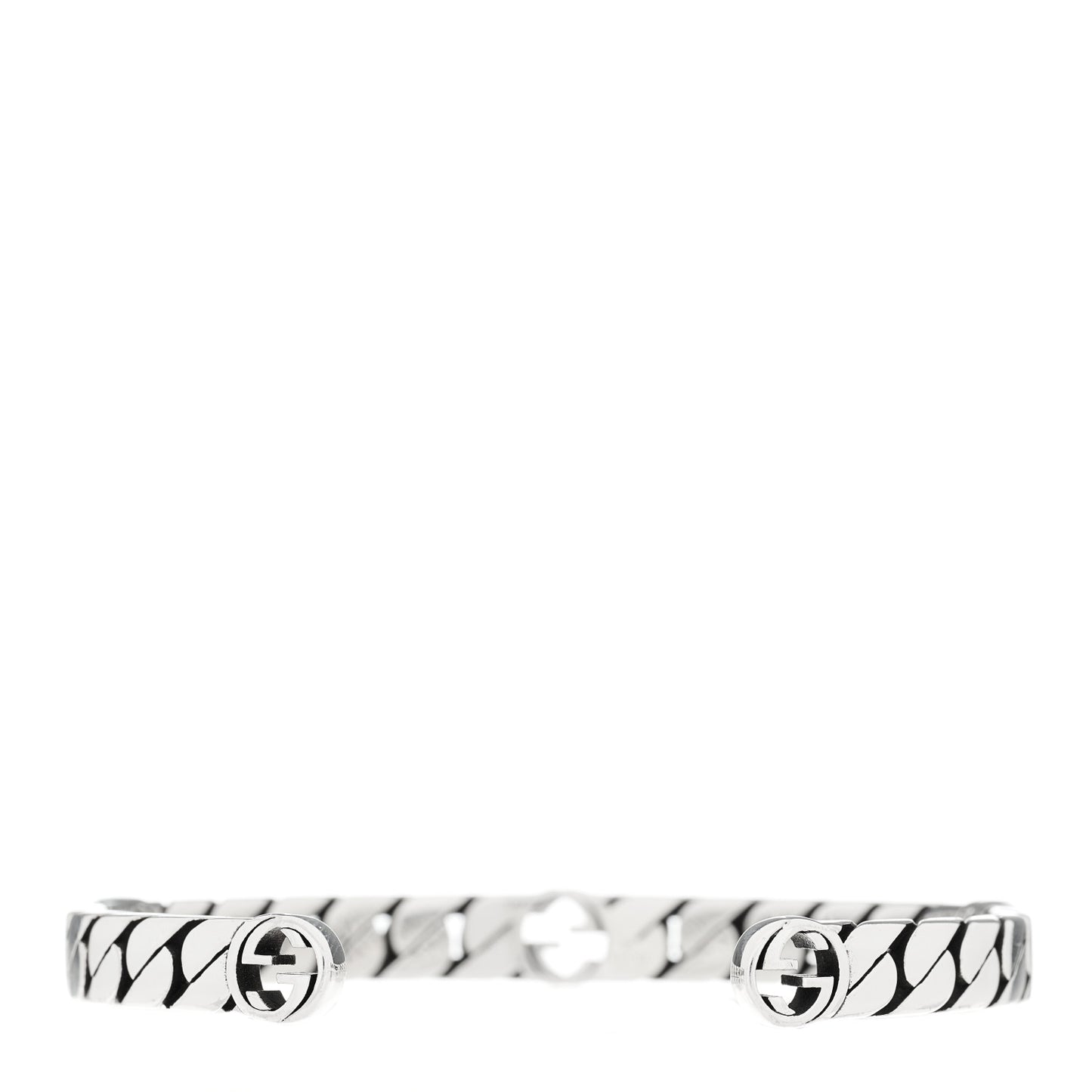 Sterling Silver Interlocking G Cuff Bracelet 17