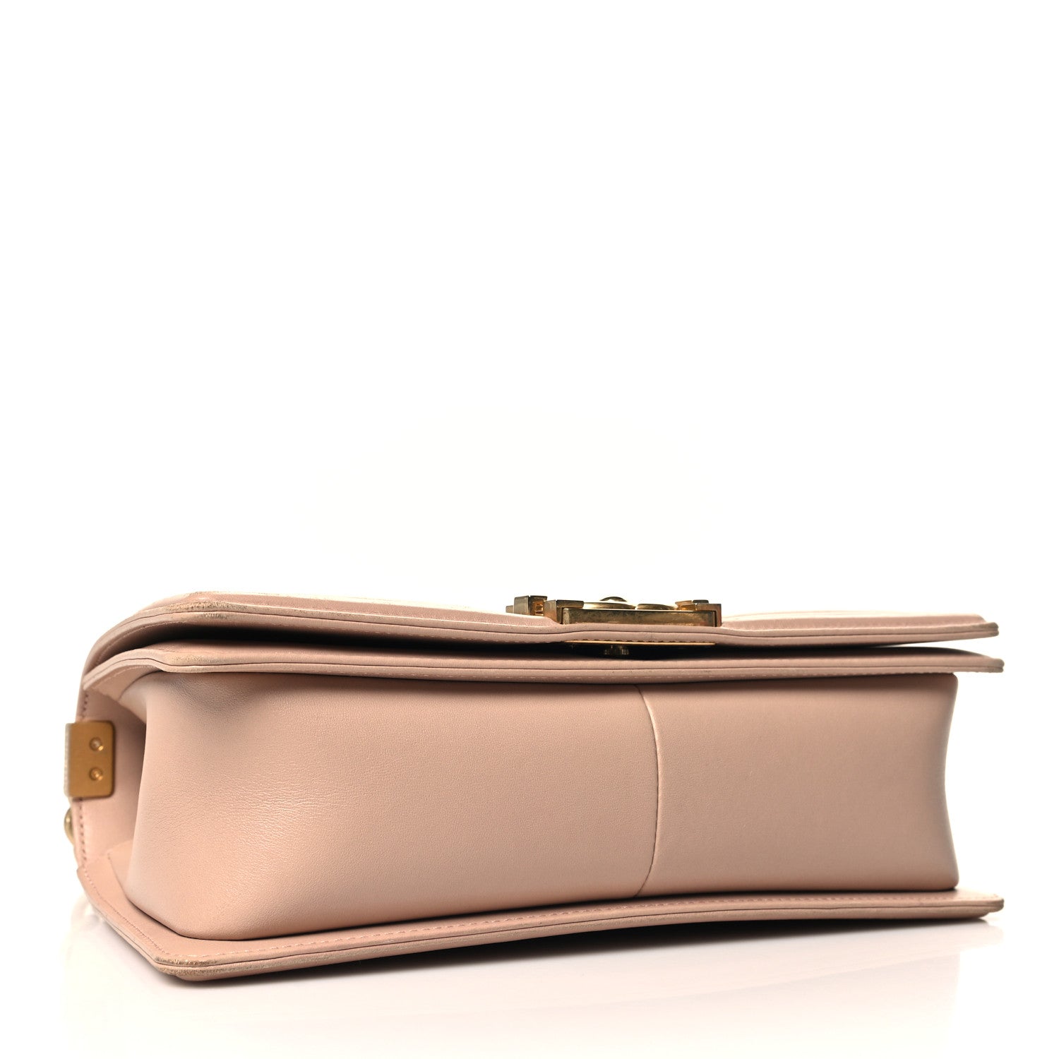 Chanel Lambskin Chevron Chain Stitched Medium Boy Flap Beige 4 of 16