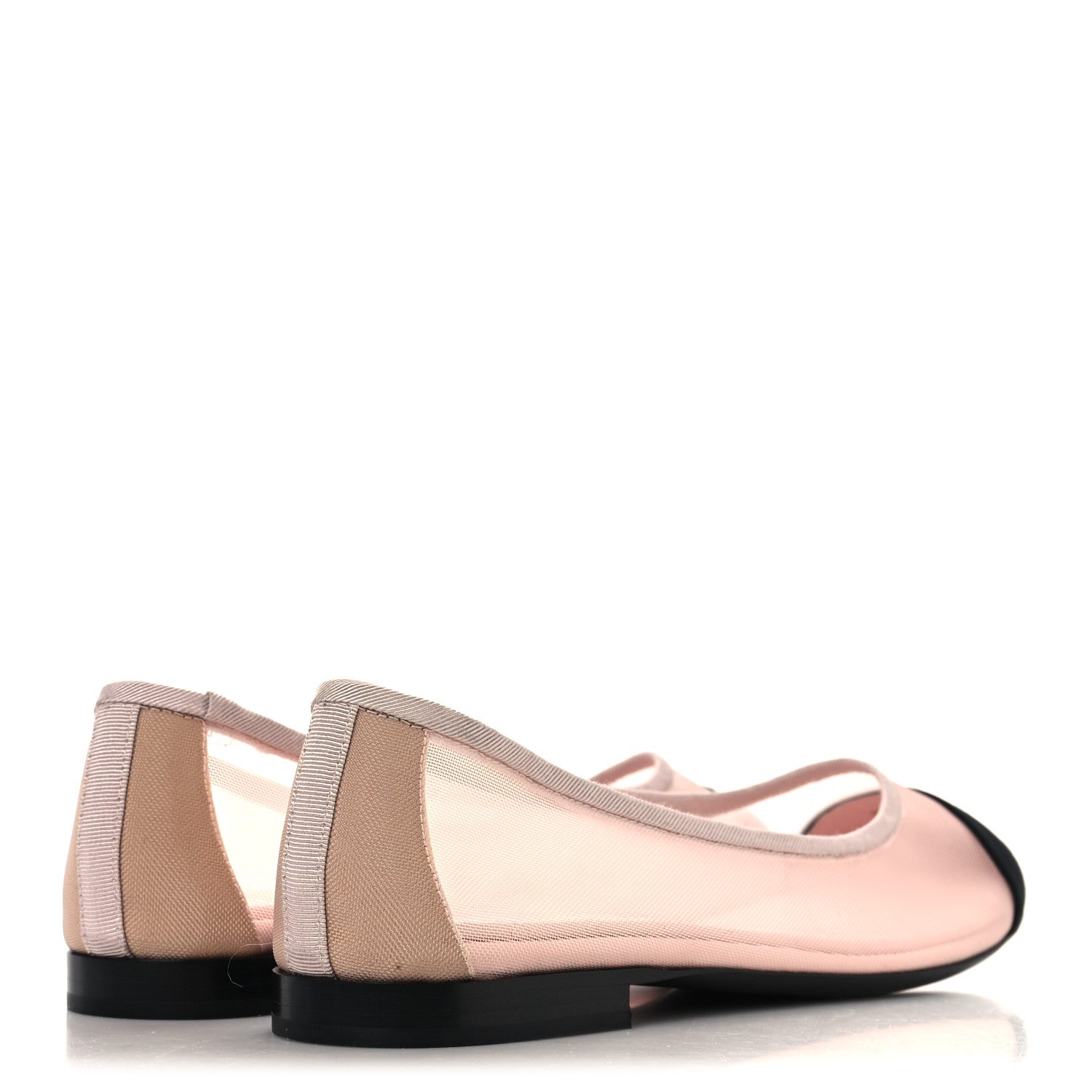 Chanel Mesh Grosgrain CC Ballerina Flats 39.5 Pink Black 5 of 8