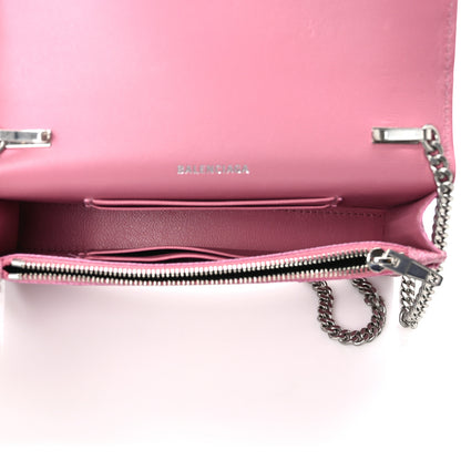 Balenciaga Sparkling Fabric XS Hourglass Wallet On Chain Sweet Pink 5 of 8