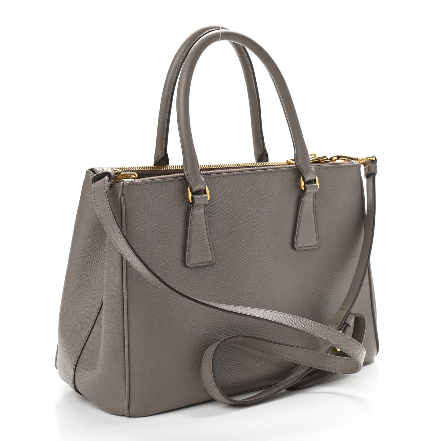 Saffiano Medium Galleria Double Zip Tote Argilla