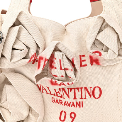 Valentino Garavani Canvas Large Atelier 09 Rose Blossom Edition Tote Bag Naturale 8 of 14