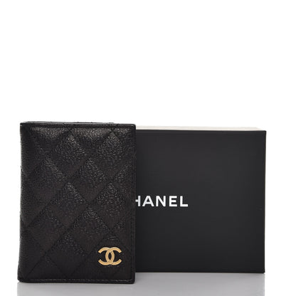 Chanel Letter Calfskin Embossed Quilted CC Card Holder Wallet Black 8 of 8
