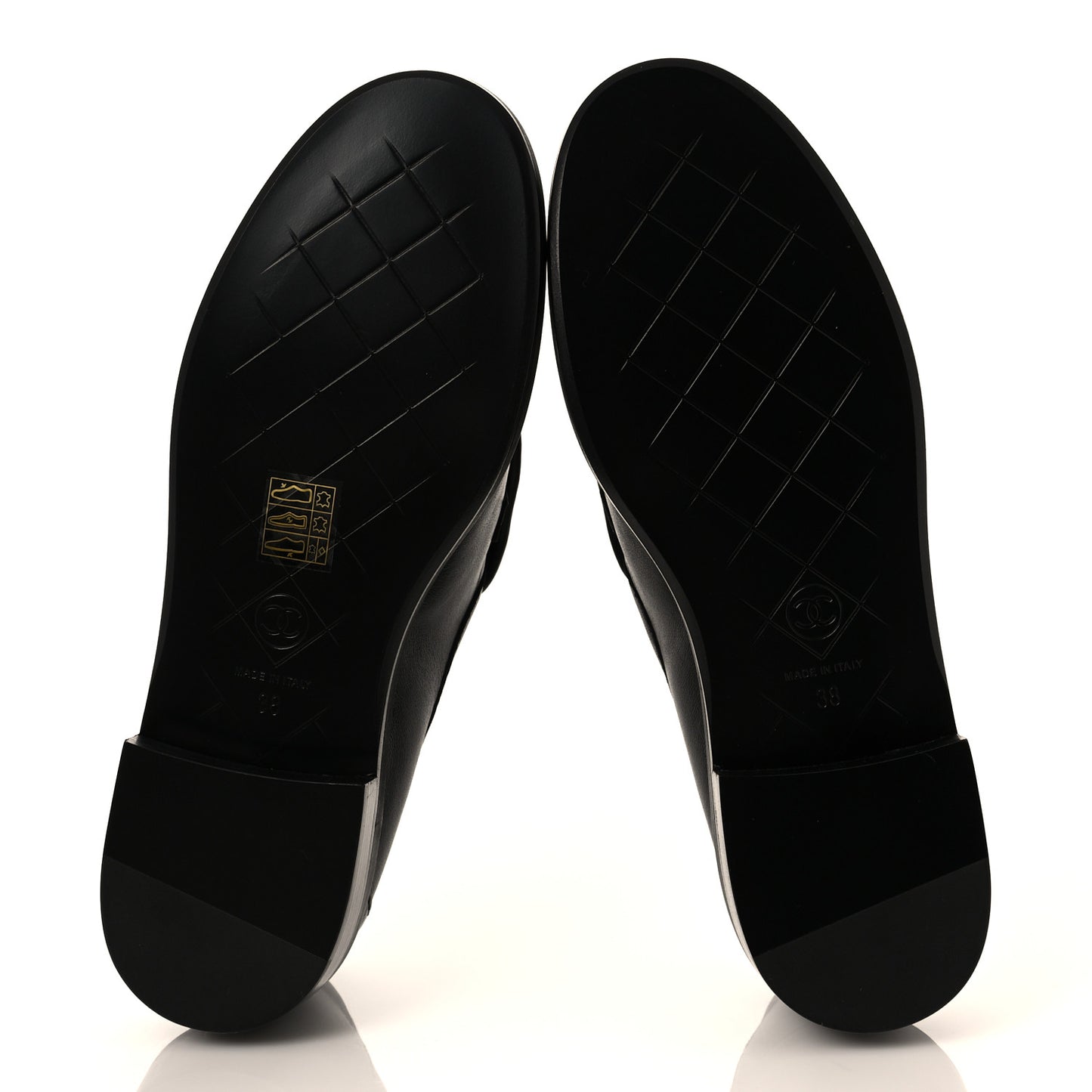 Lambskin Quilted CC Turnlock Loafers 38 Black