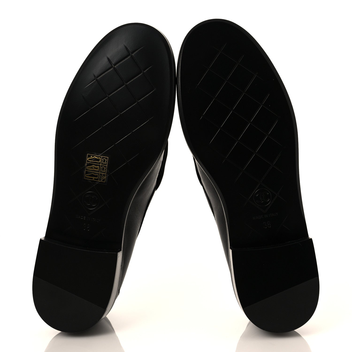 Chanel Lambskin Quilted CC Turnlock Loafers 38 Black 5 of 8