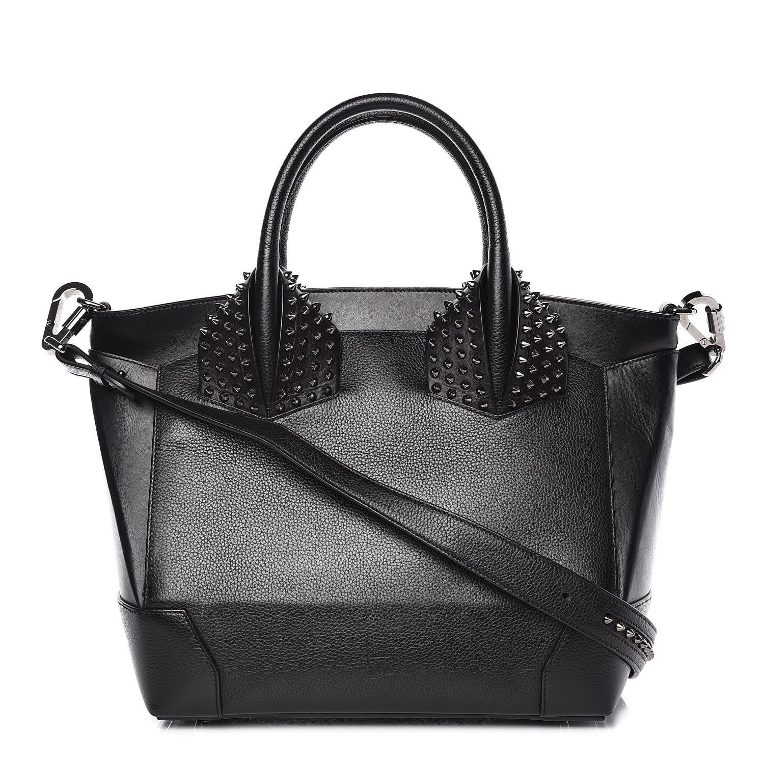 Christian Louboutin Grained Calfskin Studded Large Eloise Satchel Black 1 of 17