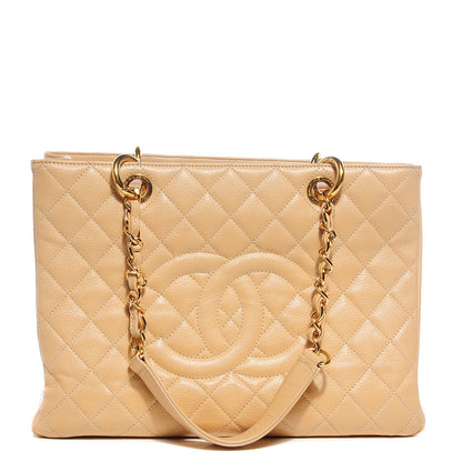 Chanel Caviar Quilted Grand Shopping Tote GST Beige 1 of 7
