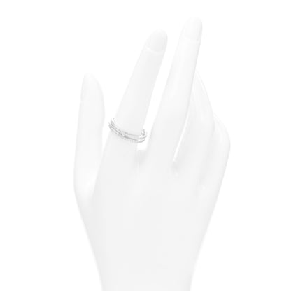 Hermes 18K White Gold Diamond Ariane Wedding Band Ring 58 8.25 2 of 5