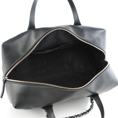 Chanel Calfskin Quilted Feather Weight Bowling Bag Black 7 of 9