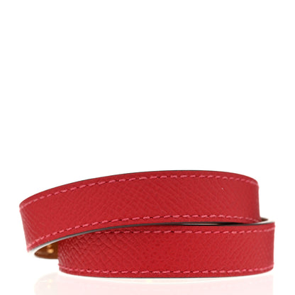 Hermes Epsom Kelly Double Tour Bracelet S Rouge Casaque 3 of 7
