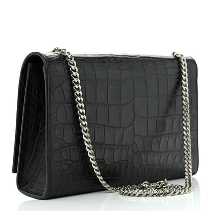 Saint Laurent Calfskin Crocodile Embossed Kate Monogram Tassel 3 of 11