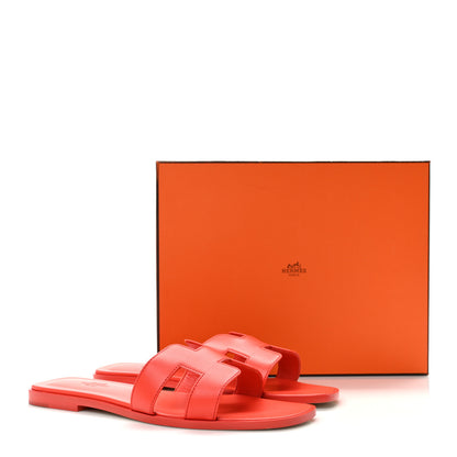 Hermes Box Calfskin Oran Sandals 39 Rouge Jaipur 9 of 9