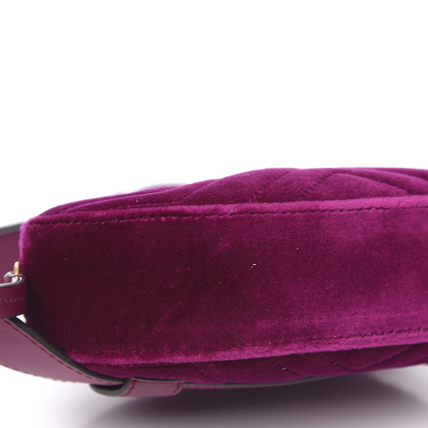 Gucci Velvet Matelasse GG Marmont Belt Bag 85 34 Fuchsia Violet Cyclamen 8 of 10