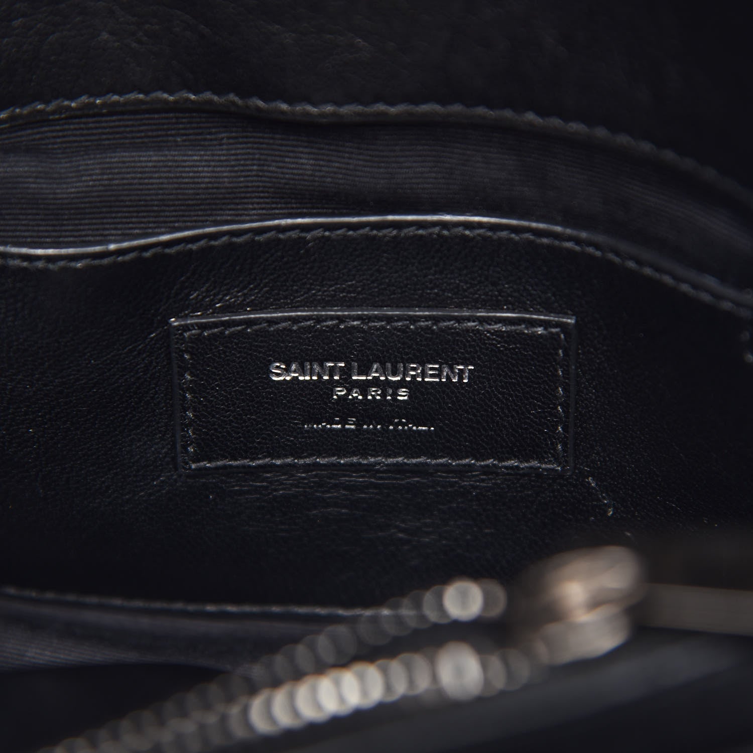 Saint Laurent Sheepskin Matelasse Chevron Monogram Medium College Bag Black 7 of 14