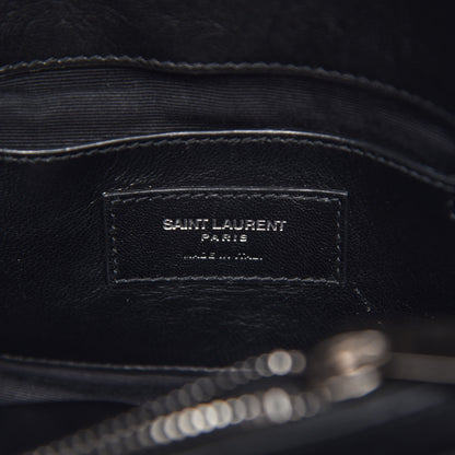Saint Laurent Sheepskin Matelasse Chevron Monogram Medium College Bag Black 7 of 14