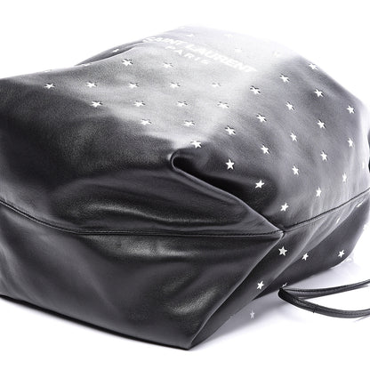 Saint Laurent Lambskin Star Printed Teddy Drawstring Bag Black 10 of 12