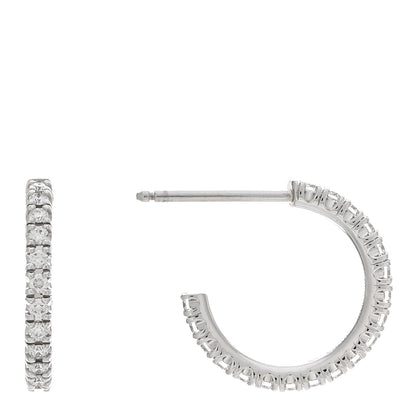 Cartier 18K White Gold Diamond Small Etincelle De Cartier Hoop Earrings 1 of 5