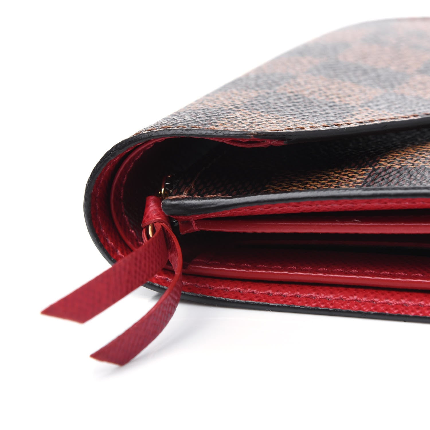 Louis Vuitton Damier Ebene Victorine Wallet Red 9 of 12