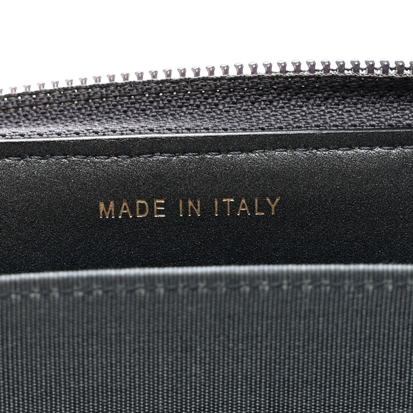 Metallic Calfskin Quilted Small Boy Zip Around Wallet Charcoal