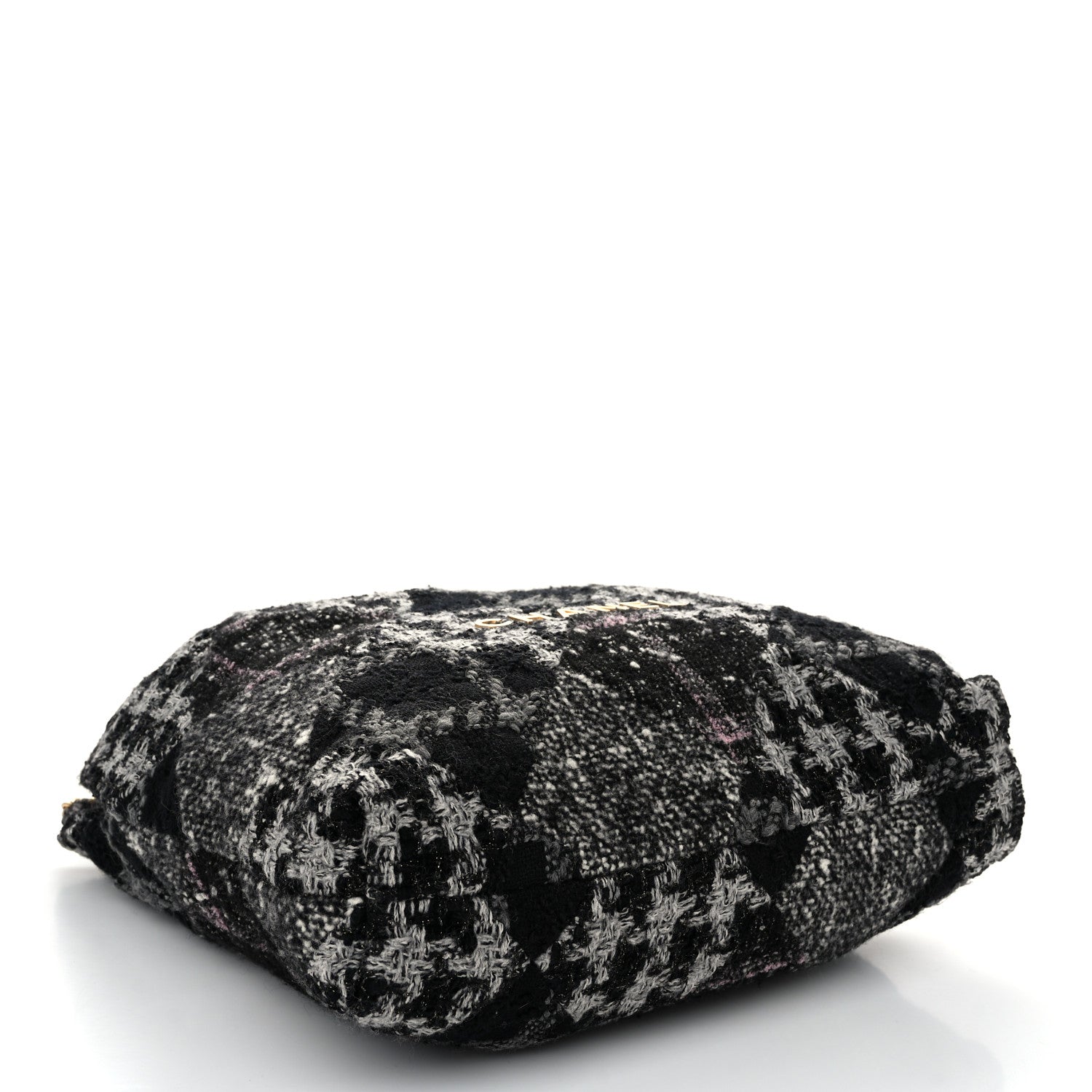 Chanel Tweed Patchwork Quilted Chanel 22 Black Grey Pink 5 of 11