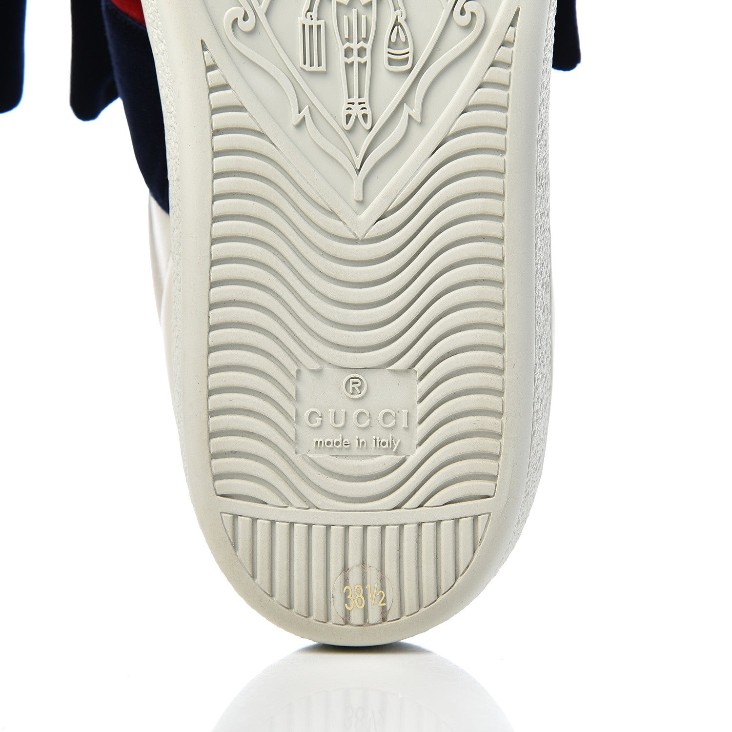 Gucci Calfskin Velvet Womens Bow Ace Sneakers 38.5 White 7 of 10
