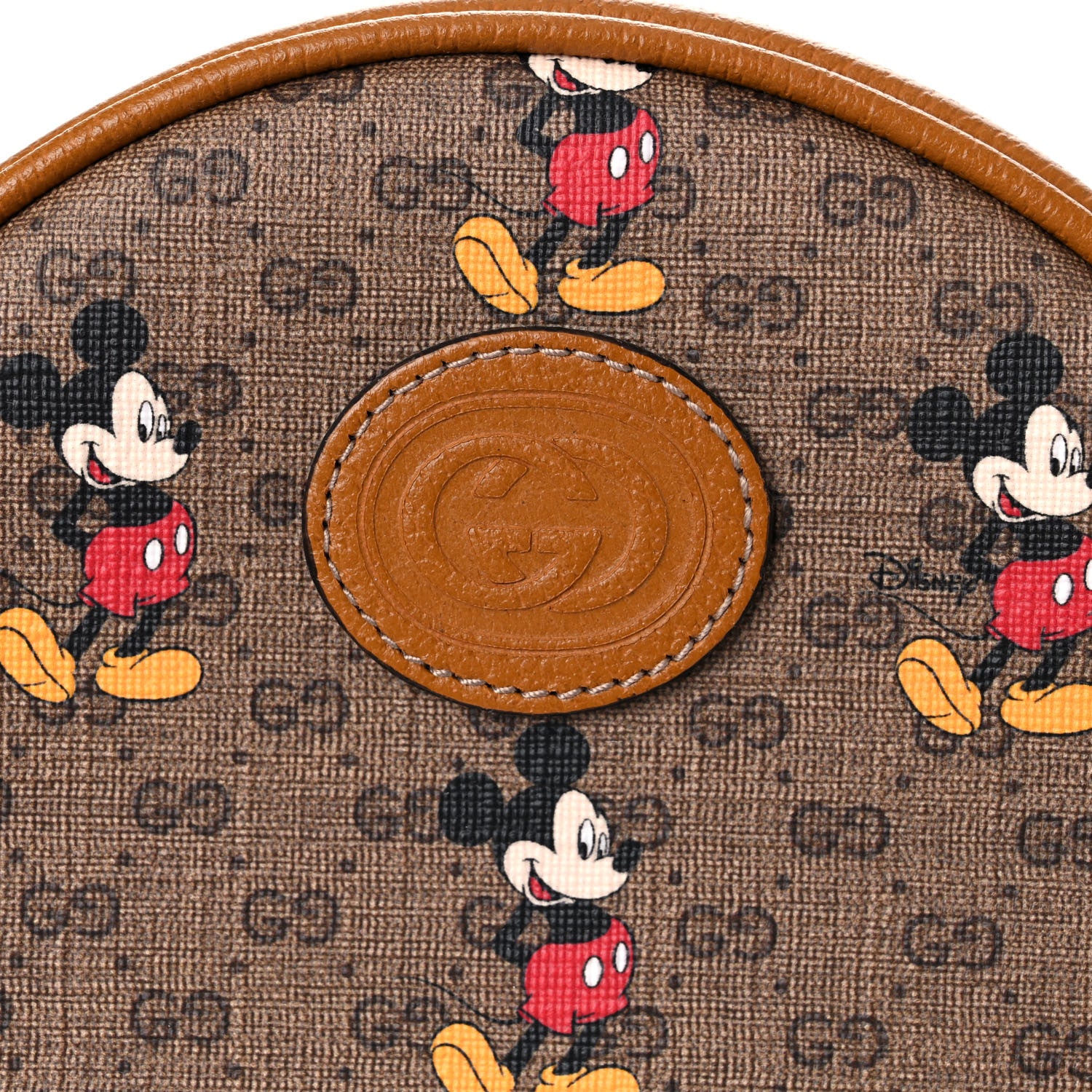 Gucci X DISNEY Mini Vintage GG Supreme Monogram Mickey Mouse Round Backpack Beige Vintage Sun Oil 10 of 10