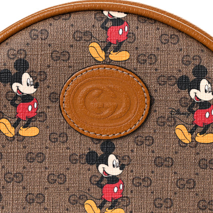 Gucci X DISNEY Mini Vintage GG Supreme Monogram Mickey Mouse Round Backpack Beige Vintage Sun Oil 10 of 10