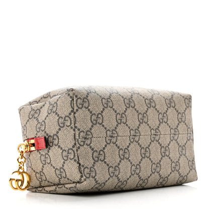 Gucci Soft GG Supreme Monogram Calfskin Medium Ophidia Cosmetic Case Beige Ebony Hibiscus Red 4 of 8