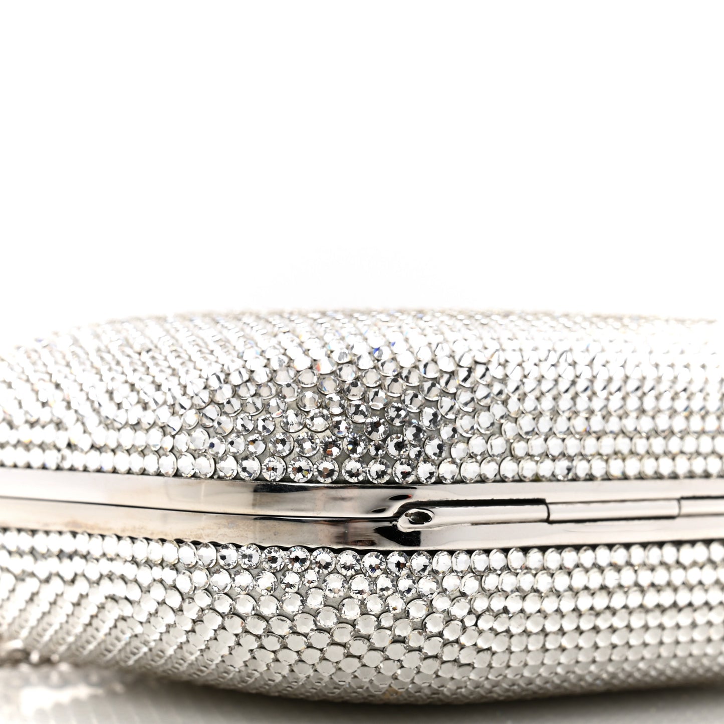 Swarovski Crystal Minaudiere Clutch Silver