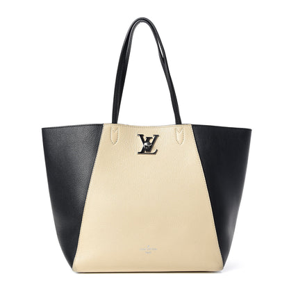 Louis Vuitton Calfskin Lockme Cabas Vanille Black 1 of 18