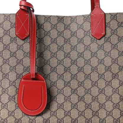 Gucci GG Supreme Monogram Medium Reversible Tote Beige Red 7 of 15