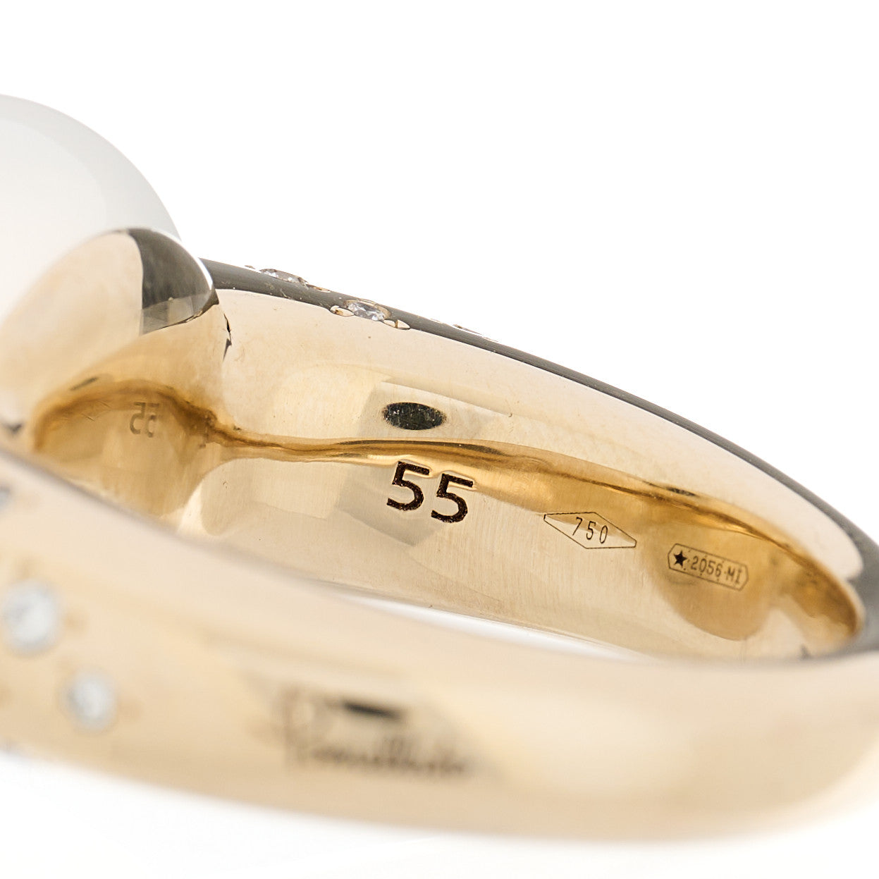 Pomellato 18K White Gold Diamond White Quartz Iconica Ring 55 7.25 6 of 9