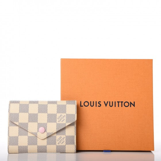 Louis Vuitton Damier Azur Victorine Wallet Rose Ballerine 9 of 9