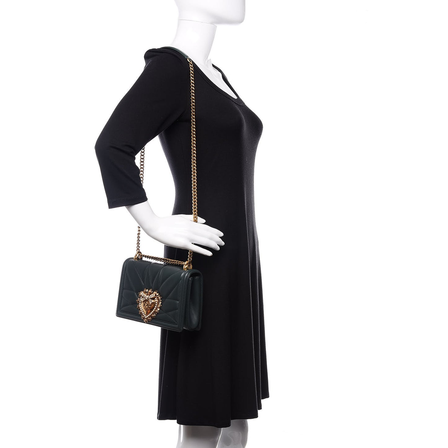 Calfskin Medium Devotion Crossbody Bag Green