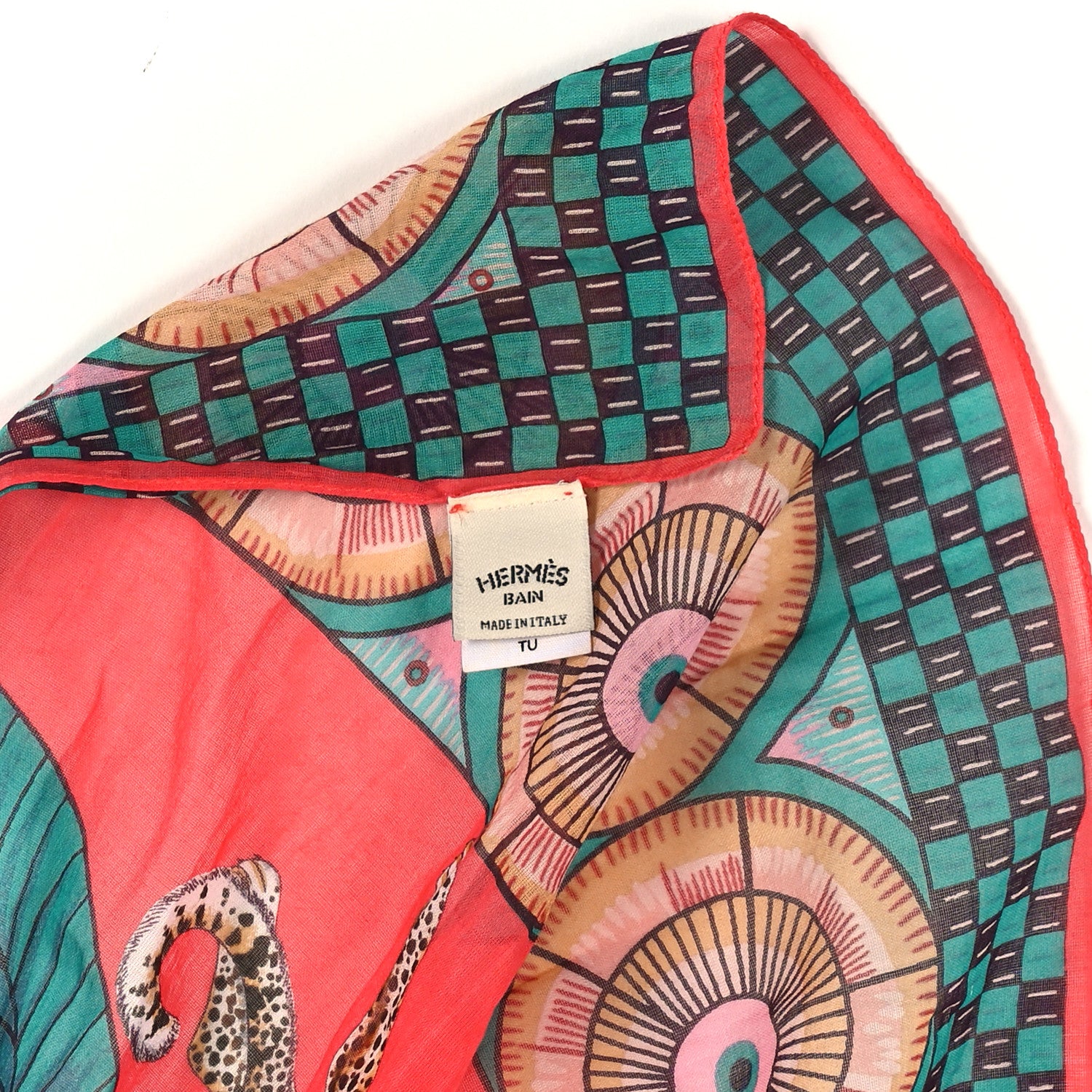 Hermes Cotton Printed Savana Dance Beach Pareo Sorbet 3 of 3