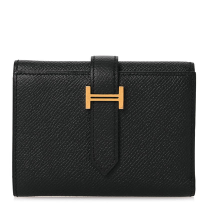 Hermes Epsom Tri-Fold Compact Bearn Wallet Black 1 of 14