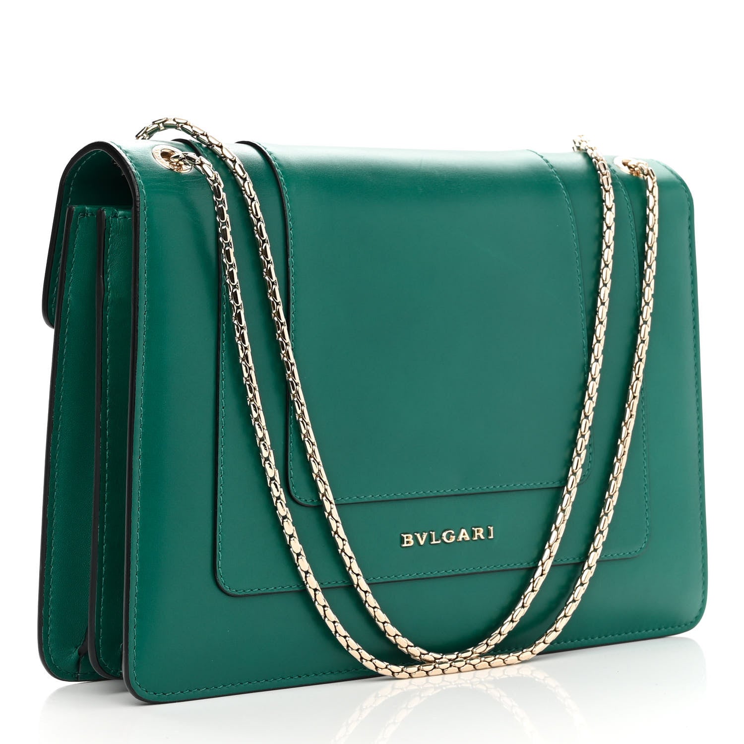 Bulgari Calfskin Serpenti Forever Shoulder Bag Emerald Green 2 of 9