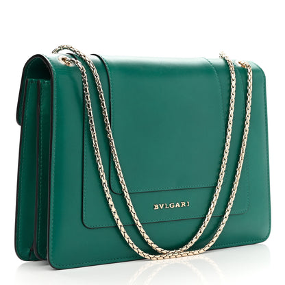 Bulgari Calfskin Serpenti Forever Shoulder Bag Emerald Green 2 of 9