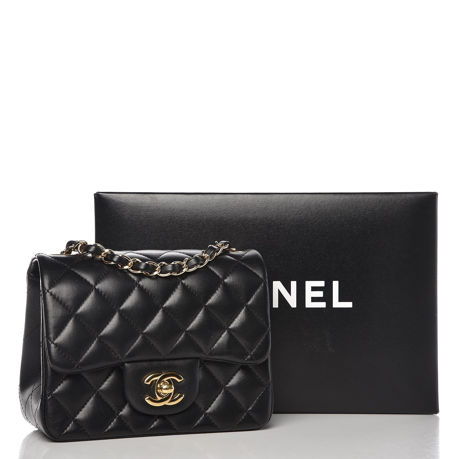 Chanel Lambskin Quilted Mini Square Flap Black 11 of 11
