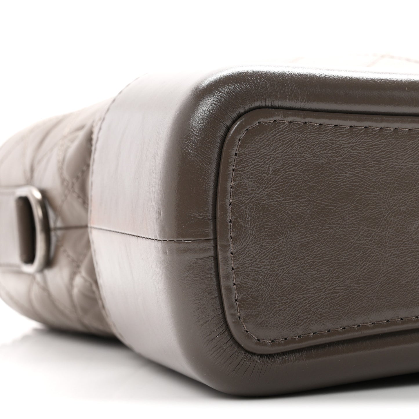 Aged Calfskin Quilted Medium Gabrielle Hobo Grey